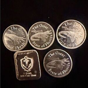 Fractional Silver Coin Lot x5 Pieces